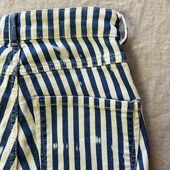 NWOT ZARA TRAFALUC BLUE & WHITE STRIPED SKINNY JEANS Size 00 - Picture 12 of 13